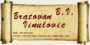 Bratovan Vinulović vizit kartica